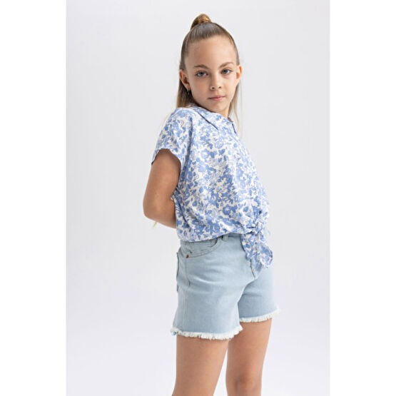 DeFacto Kız Çocuk Skinny Fit Jean Şort W5929A622HS Kız Çocuk Pantolon Fiyatı