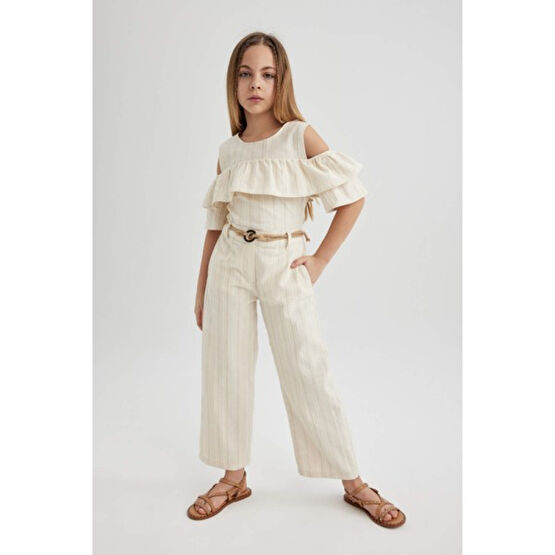 DeFacto Kız Çocuk Wide Leg Geniş Paça Pamuklu Pantolon C1109A824SM Kız Çocuk Pantolon Fiyatı