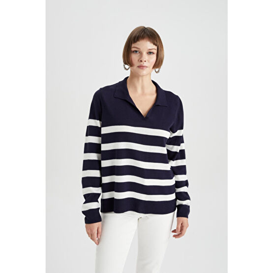 DeFacto Regular Fit Polo Yaka Kazak L Beden