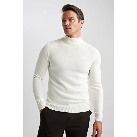 DeFacto Slim Fit Balıkçı Yaka Triko Kazak 3XL Beden