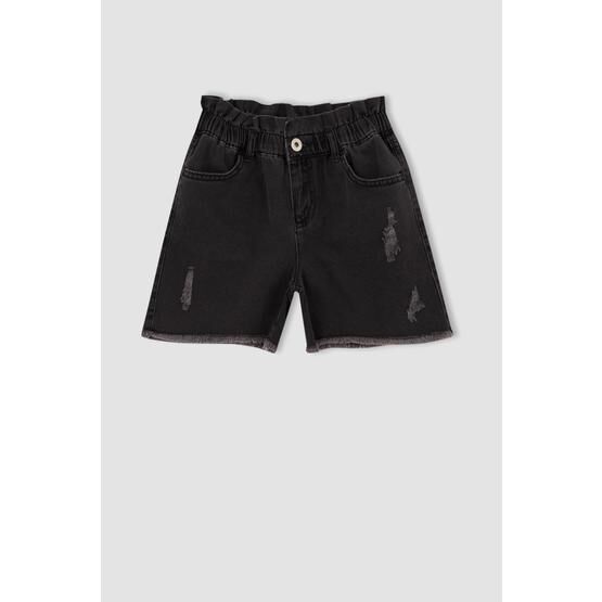 DeFacto V1936A621HS Kız Çocuk Mom Fit Yırtık Detaylı Jean Şort