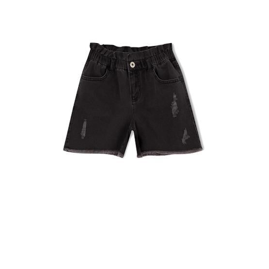 DeFacto V1936A621HS Kız Çocuk Mom Fit Yırtık Detaylı Jean Şort