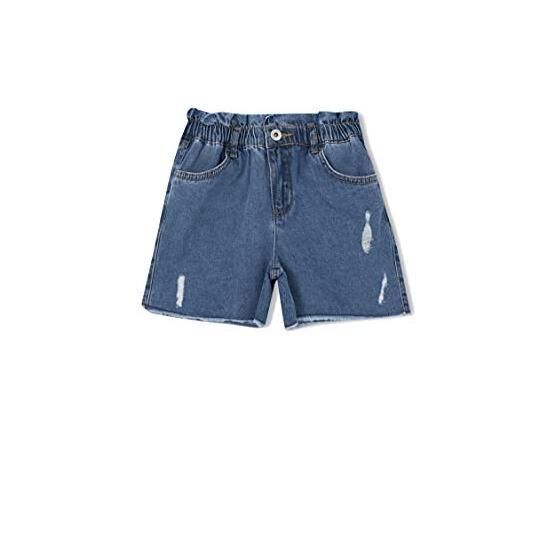 DeFacto V1936A621HS Kız Çocuk Mom Fit Yırtık Detaylı Jean Şort