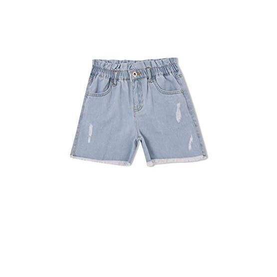 DeFacto V1936A621HS Kız Çocuk Mom Fit Yırtık Detaylı Jean Şort
