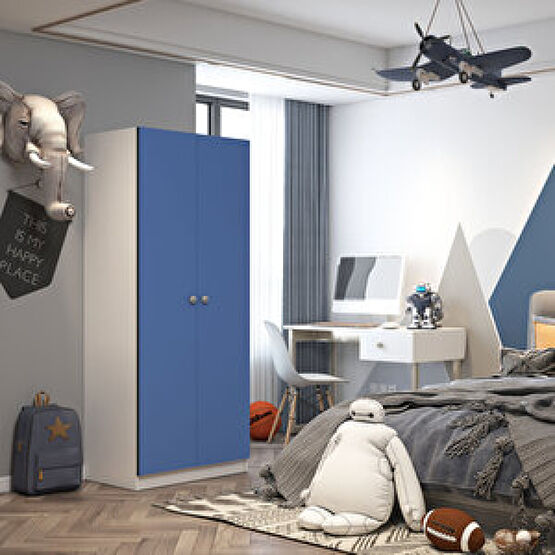 Dekorex MNT214-MAVİ 2 KAPILI GARDIROP Bebek Odası Gardırop Fiyatı