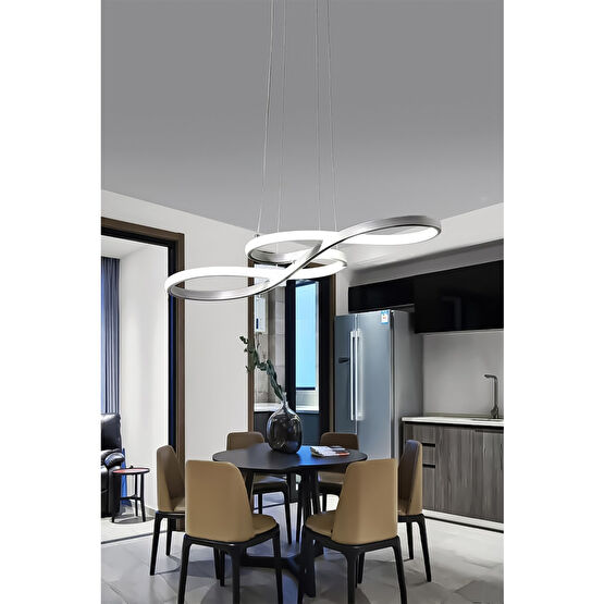 Dekorluna Modern Rimaldo Krom Sarkıt Led Beyaz Power Ledli Salon Mutfak Oda Hol Ledli Avize Avize Fiyatı