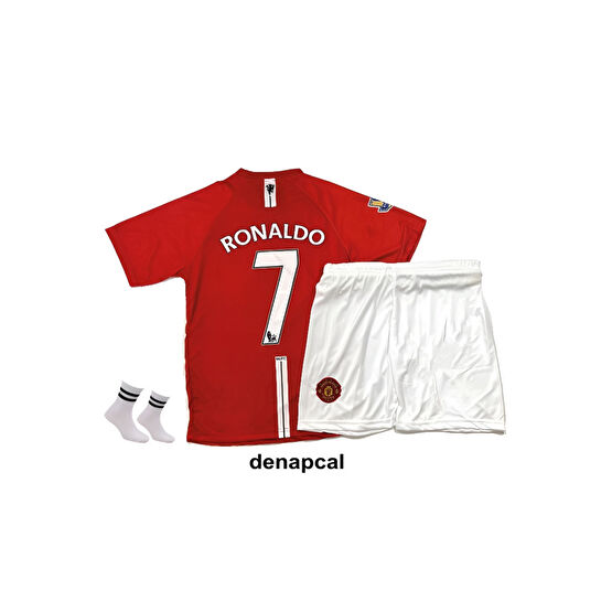 DENAPCAL Cristiano Ronaldo Retro Manchester United 2008 Moscow Şampiyonlar Ligi Finali Çoçuk Forma Seti 6-7 Yaş Beden Erkek Forma Fiyatı