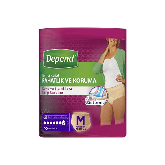 Depend M Beden Kadın Emici Külot 10 Lu Hasta Bezleri ve Temizliği Fiyatı