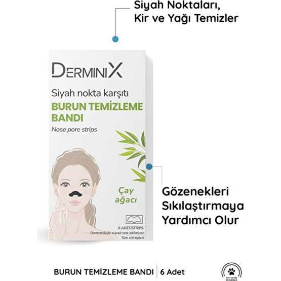 Derminix Çay Ağacı Özlü Siyah Nokta Karşıtı Burun Temizleme Bandı Akne ve Sivilce Bakımı Fiyatı