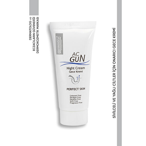 Dermoskin Acgun Sivilce ve Akneli Ciltler için Onarıcı Gece Kremi 30 Ml