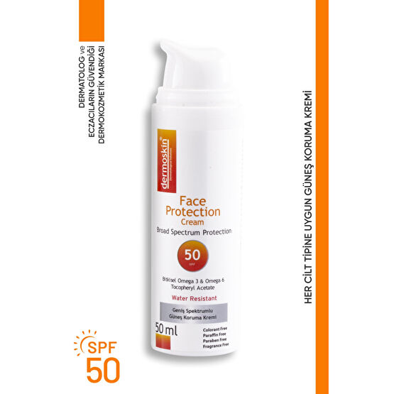 Dermoskin Face Protection SPF 50+  Güneş Koruyucu Krem 50ml
