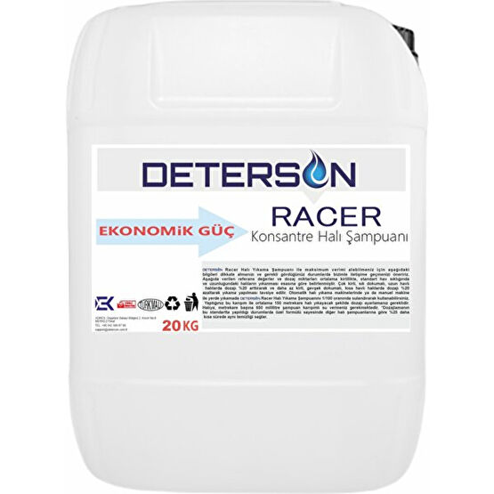 Deterson Racer Konsantre Halı Yıkama Şampuanı 20 kg Halı Şampuanı Fiyatı