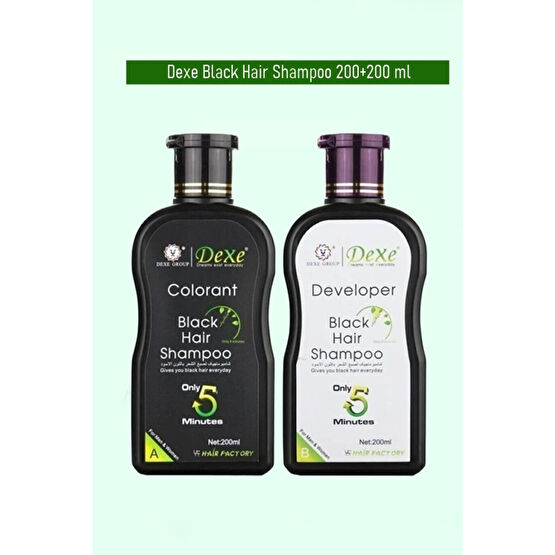 Dexe Black Hair Shampoo Saç Siyahlaştırıcı Şampuan Seti 200ml 200ml