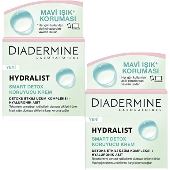 Diadermine Hydralist Detoks Koruyucu Krem 50 Ml. 2'li (Üzüm Kompleksi-Hyaluronik Asit) Nemlendiriciler Fiyatı