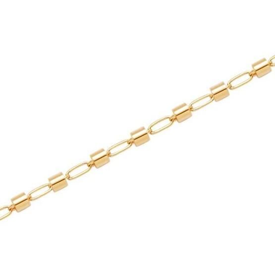 Diamond Line-Gülaylar Sarı Altın 14 Ayar Trend Taşsız Bileklik