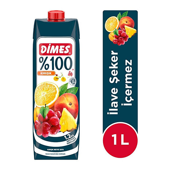 Dimes %100 Karışık 1 Litre Tetra Paket Limonata ve Meyve suyu Fiyatı