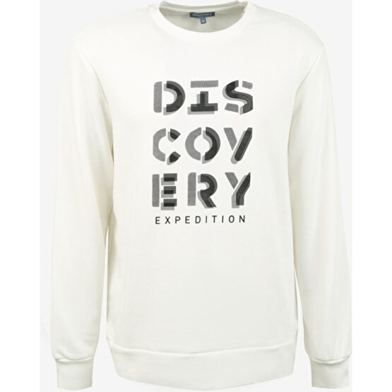 Discovery Expedition Ekru Erkek Bisiklet Yaka Baskılı Sweatshirt D3WM-SWT42 Erkek Sweatshirt Fiyatı