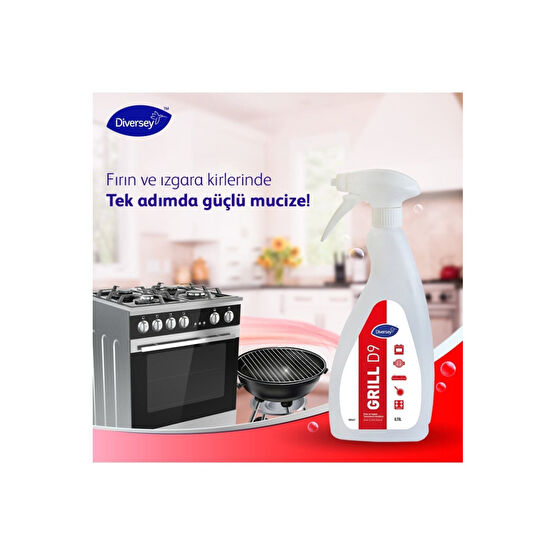 Diversey Suma Grill D9 Ağır Yağ Çözücü Fırın Temizleme 750 Ml