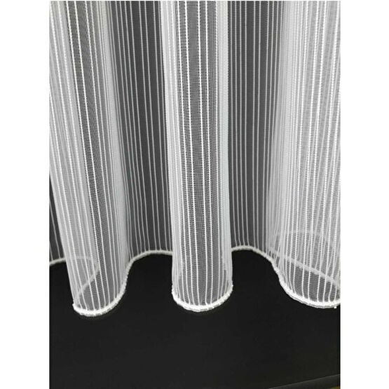 DNZ Ev Gereçleri Çizgili Modern Tül Perde 1/2 Pileli Orta Pile - 30 x 30 cm - Beyaz Tül Perde Fiyatı