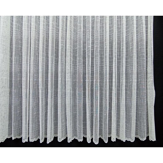 DNZ Ev Gereçleri Şantuk Çizgili Desen Tül Perde 1/2 Pile - 40 x 40 cm - Kırık Beyaz Tül Perde Fiyatı