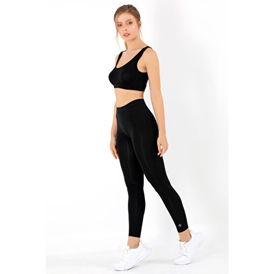 Doremi Kadın Siyah Dikişsiz Tayt XL-XXL Beden