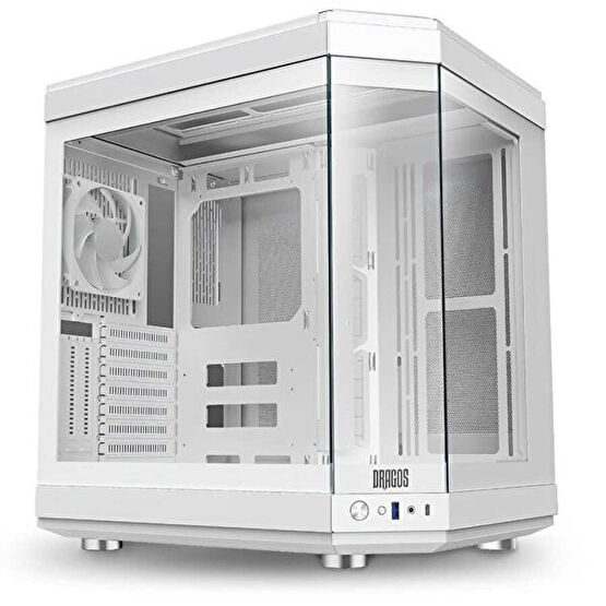 Dragos North 1x Fan USB 3.0 Type-C ATX Mid Tower Panoramik Temperli Cam Beyaz Gaming Bilgisayar Kasası Masaüstü Bilgisayar Fiyatı