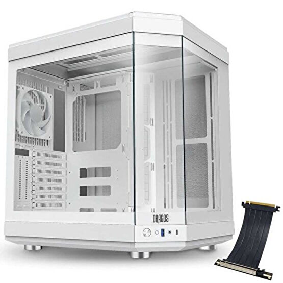 Dragos North Premium L PCIe 4.0 Riser 1x Fan USB 3.0 Type-C ATX Mid Tower Panoramik Cam Beyaz Gaming Bilgisayar Kasası Masaüstü Bilgisayar Fiyatı