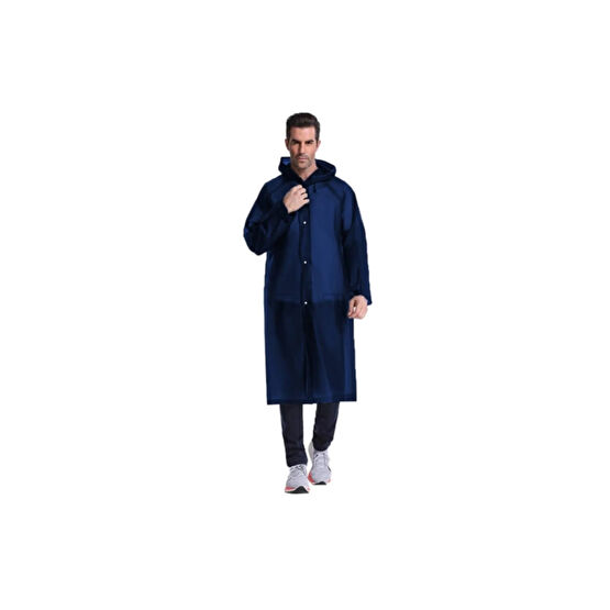 Dream Plus Unisex Lacivert Eva Kumaş Su Rüzgar Geçirmez Yağmurluk Standart Beden Kadın Yağmurluk Fiyatı