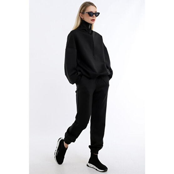 Dreamlike Özel Tasarım Yakası Uzun Fermuarlı Rahat Ve Sportif Jogging Takım XL Beden