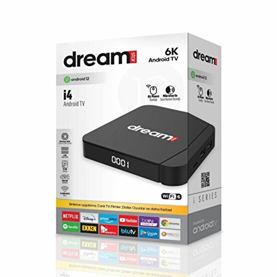 Dreamstar i4 4 GB RAM 32 GB Hafıza Android 12 6K Android TV Box Medya Oynatıcı / Player Fiyatı