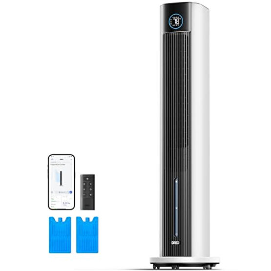 Dreo Evaporative Air Swamp Cooler, 43" Cooling Fans that Blow Cold Air 2025 Upgraded, 85° Oscillating Floor Fan for Bedroom, Easy Cleaning, APP Control, Ice Packs, 4 Speeds & 4 Modes, 12H Timer, White Klimalar Fiyatı