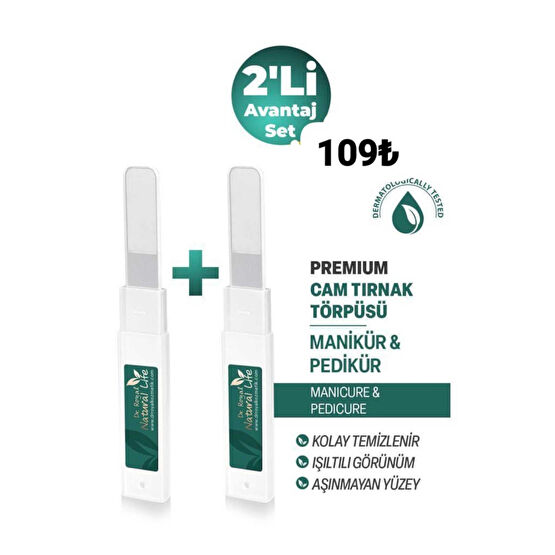 Dr.Royal Natural Life Cam Tırnak Törpüsü Parlatma Için Tırnak Törpüleme Aleti 2 li Manikür & Pedikür Seti Fiyatı
