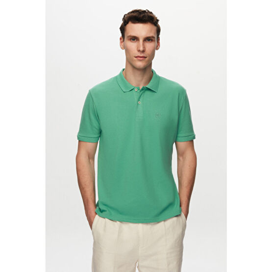 DS Damat Regular Fit Mint Pike Dokulu %100 Pamuk Polo Yaka Nakışlı T-shirt S Beden Erkek T-shirt Fiyatı