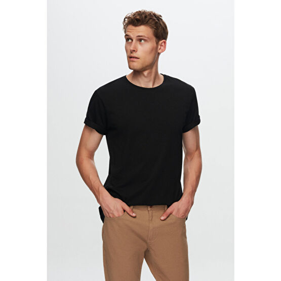 DS Damat Slim Fit Siyah %100 Pamuk T-shirt XXL Beden Bayan T-shirt Fiyatı