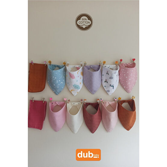 dubi baby 10 Adet Kız Bebek Organik Müslin % 100 Pamuklu Bebek Fuları Salya Mama Önlüğü Standart Beden Mama Önlüğü Fiyatı