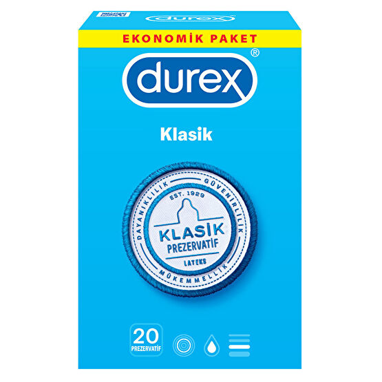 Durex Klasik Prezervatif 20'li Prezervatif / Kondom Fiyatı