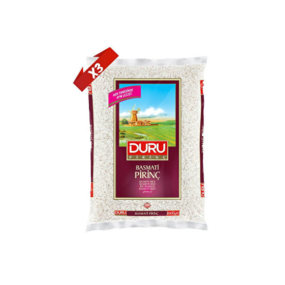 Duru Bulgur 3lü Basmati Pirinç Paketi X3 Adet 1kg Bakliyat Fiyatı