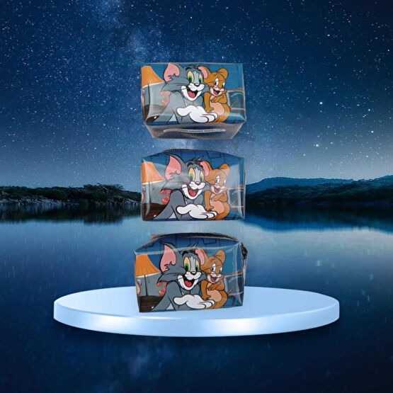 Dzc Kuzenler Avm Tom ve Jerry  Bozuk Para Cüzdanı 3 Lü Set Çocuk Çanta Fermuarlı Unisex Cüzdan Fiyatı