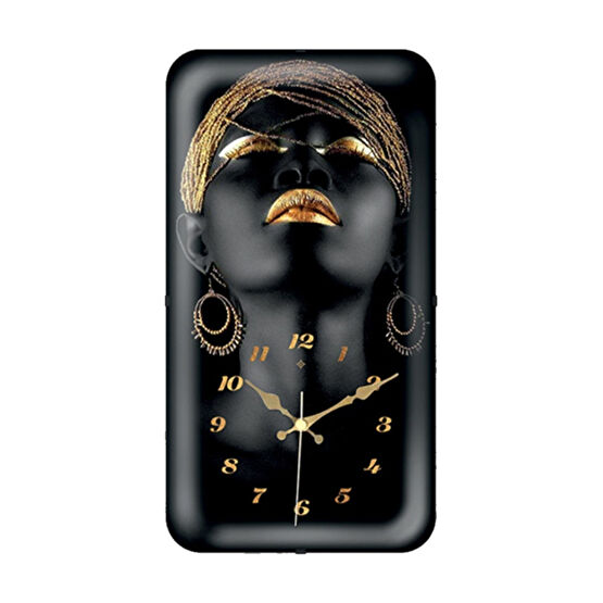 e-decor Siyah Küpeli Kadın Bombe Camlı Duvar Saati 25x47 Cm Fma04916 Duvar Saati Fiyatı