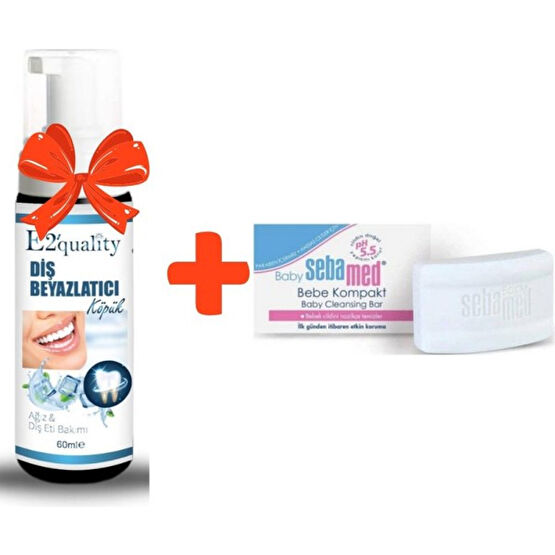 E2'quality Diş Beyazlatıcı Köpük + Sebamed Baby Compact Sabun 100 gr Bebek ve Çocuklar Için Sabun - Renkli Bebek Sabunu Fiyatı