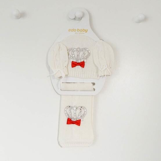 Eda Baby 8544 Kırmızı 0-6 Ay Triko Bebek Atkı-Bere Takımı