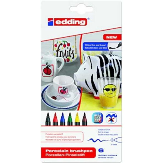 Edding 4200 Porselen Kalemi Standart Ana Renkler (6 Lı Paket) Cam Boyası Fiyatı