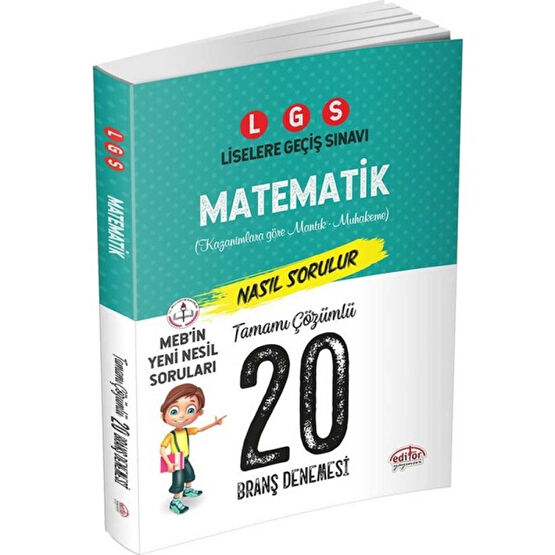 Editör Yayınları 8. Sınıf LGS Matematik Tamamı Çözümlü 20 Deneme TEOG Kitapları Fiyatı