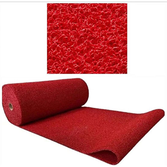 Edükkanım Edukkanim Kaydırmaz Pvc Paspas Kıvırcık Iç - Dış Tüm Islak Zemin Kırmızı 120 cm - 120 x 150 cm Paspas Fiyatı