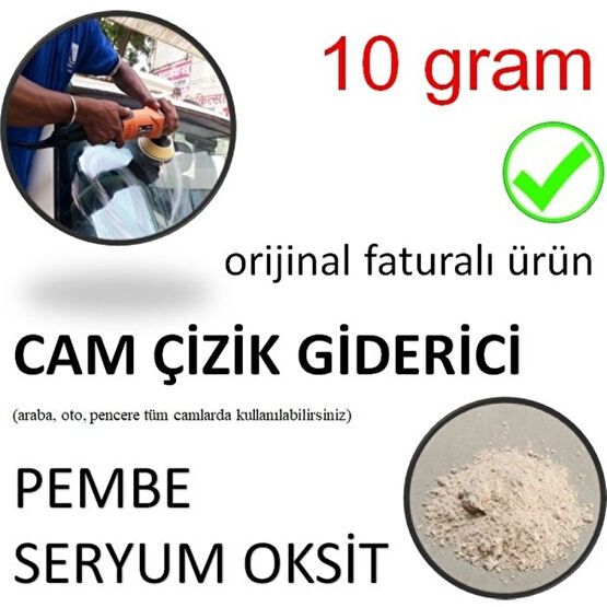 Ege Nanotek Araba Camı Çizik Giderici Toz Pembe Seryum Oksit - 10 Gram - 1 Oto Cam Bakım Ürünleri Fiyatı