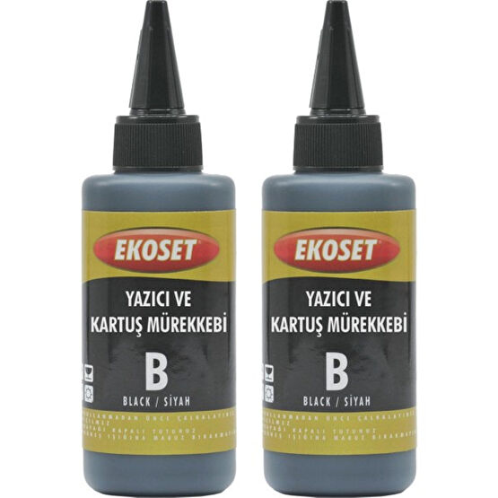 Ekoset Siyah Yazıcı ve Kartuş Mürekkebi 2X100ML Kartuş Dolum Ürünleri Fiyatı