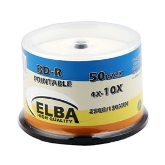 Elba Blu-Ray BD-R 10X 25 GB 50Lİ Cake Box Printable CD & DVD Sürücüler Fiyatı
