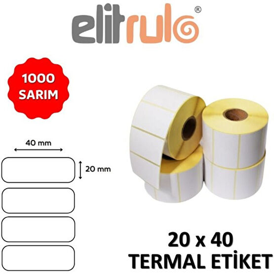Elit Rulo Barkod Etiketi 20X40 Termal - 1000 Adet Barkod Okuyucular Fiyatı