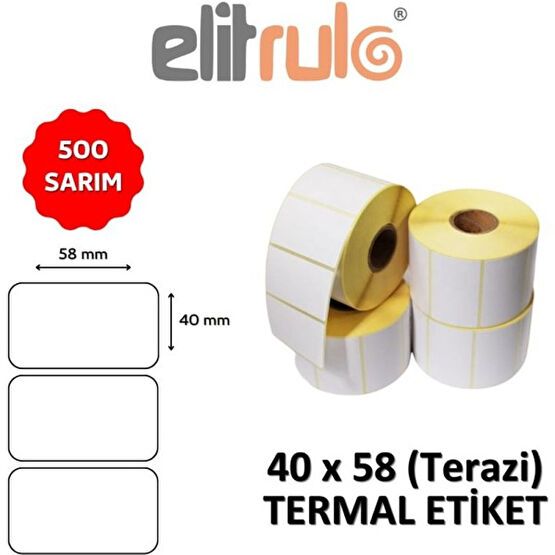 Elit Rulo Terazi Etiketi 40X58 Termal - 500 Adet Barkod Okuyucular Fiyatı