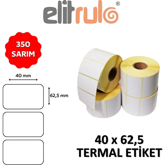 Elitrulo Barkod Etiketi 40X62.5 Termal - 350 Adet Barkod Okuyucular Fiyatı